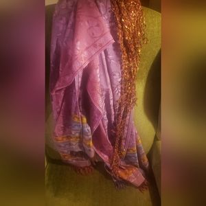 Two scarfs. Large one shawl type n crochet neck type